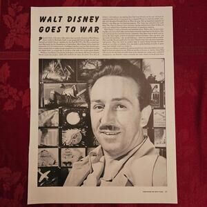 Original 1940s Life Magazine Print — Walt Disney Goes to War — WWII Home Front